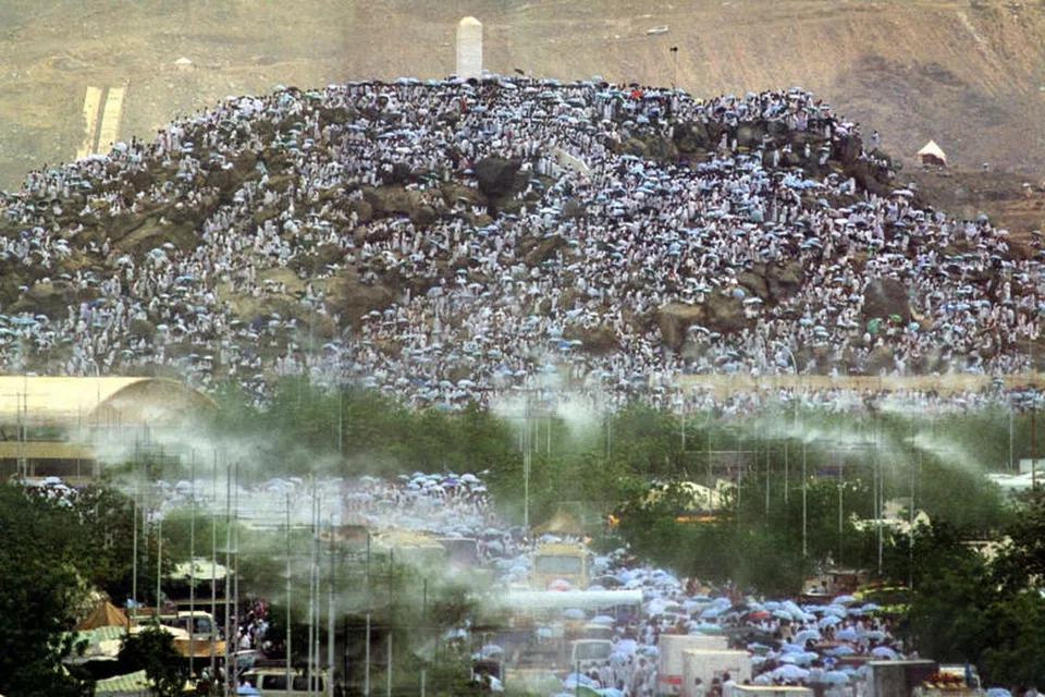 Pada hari kesembilan Zulhijah, rombongan haji akan melaksanakan rukun yang terpenting dalam ibadah haji, iaitu berkumpul atau wukuf di padang Arafah dari waktu zuhur hingga maghrib. Hari tersebut dikenali sebagai hari Arafah dan boleh dianggap sebagai hari raya ketiga selepas Aidilfitri dan Aidiladha.
