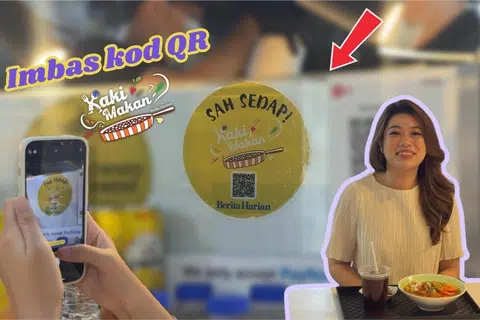 Imbas kod QR pada pelekat yang diedarkan kepada kedai makanan yang telah diulas oleh penulis Kaki Makan, Cik Dahlia Zulkifli, untuk mengakses laman mikro Kaki Makan.
