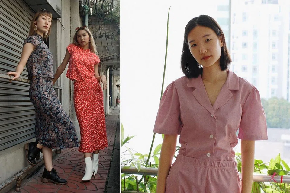 CIK CHUA: Fesyen pakaian samfu yang popular pada abad ke-10 yang sering dipakai neneknya menjadi inspirasi baginya untuk mencipta Dear Samfu, label fesyen yang memberi unsur moden kepada samfu dengan cara beretika (gambar kiri). - Foto-foto ihsan DEAR SAMFU