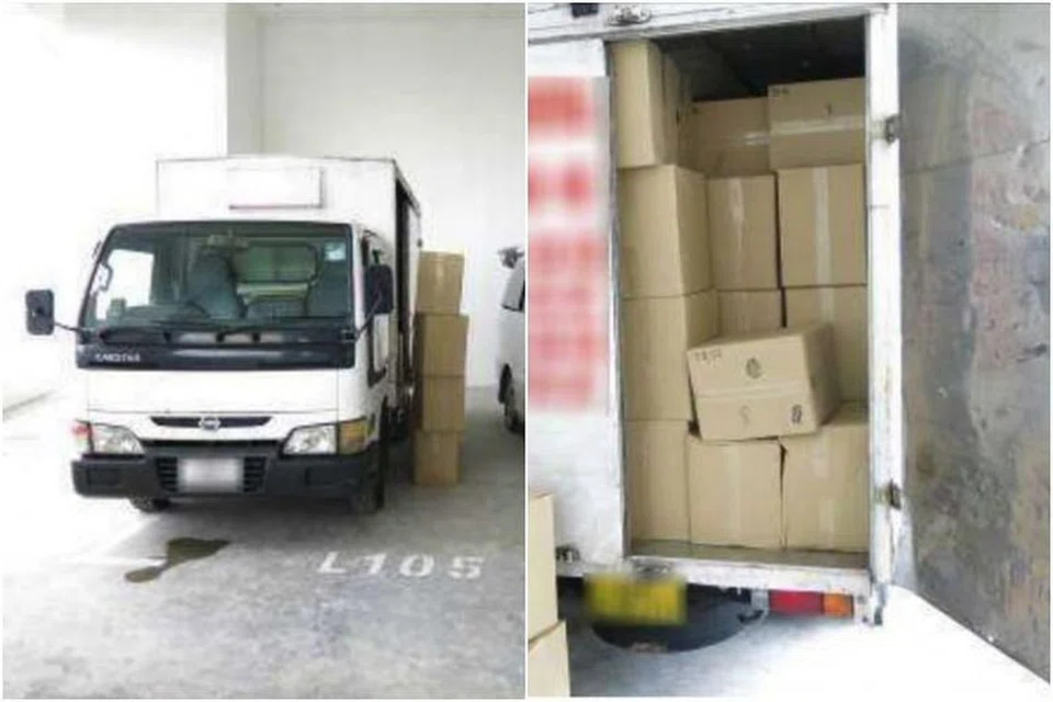 ROKOK TERLARANG: Kastam Singapura merampas 3,948 karton rokok yang tidak dibayar cukai, sebuah lori dan dua kereta semasa satu operasi.