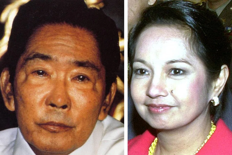 MANTAN PRESIDEN: Mendiang Ferdinand Marcos dan Cik Gloria Arroyo. - Foto-foto fail