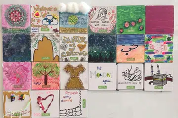 DEMI AMAL: Antara magnet yang dihasilkan sekitar 100 pelajar dan asatizah program aLIVE serta kanak-kanak daripada Kelab Rainbow Singapura yang akan dijual bagi amal September ini sempena sambutan ulang tahun ke-50 Muis.