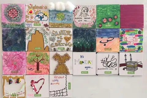 DEMI AMAL: Antara magnet yang dihasilkan sekitar 100 pelajar dan asatizah program aLIVE serta kanak-kanak daripada Kelab Rainbow Singapura yang akan dijual bagi amal September ini sempena sambutan ulang tahun ke-50 Muis.
