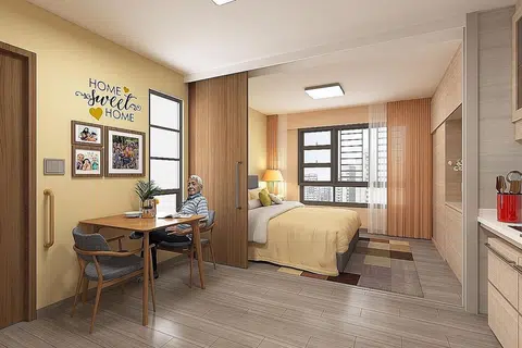 MESRA WARGA EMAS: Apartmen Penjagaan Masyarakat yang akan dilancarkan Februari nanti menggabungkan ciri flat mesra warga emas dengan rekaan terbuka dengan khidmat jagaan yang boleh disesuaikan dengan keperluan masing-masing. - Foto HDB