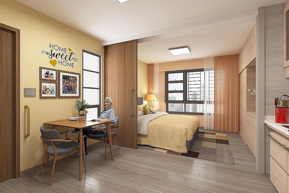 MESRA WARGA EMAS: Awal bulan ini, MND dan HDB melancarkan Apartmen Penjagaan Masyarakat bersama Kementerian Kesihatan (MOH) yang menggabungkan ciri flat mesra warga emas dengan rekaan terbuka dengan khidmat jagaan yang boleh disesuaikan dengan keperluan masing-masing. - Foto fail 