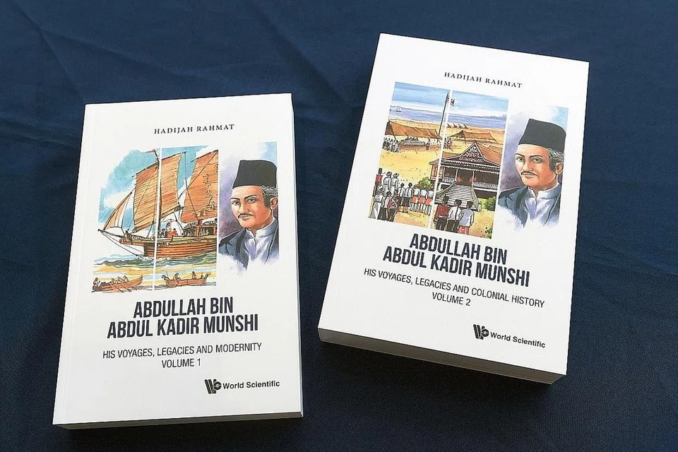 HASIL KAJIAN: Dua buku ini berisi hasil kajian Profesor Hadijah Rahmat dari NIE. - Foto BH oleh ALPHONSUS CHERN