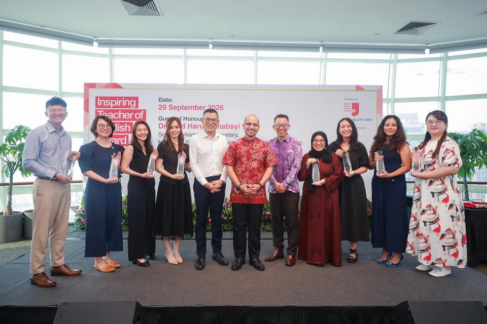 Rafidah Ridzuan, Guru Kanan di Sekolah Rendah Tampines North, Anugerah Guru Bahasa Inggeris Inspirasi (ITEA) 2026, yang disampaikan Speak Good English Movement (Gerakan Bertutur Bahasa Inggeris Yang Baik), The Straits Times (ST), Kementerian Pendidikan (MOE).