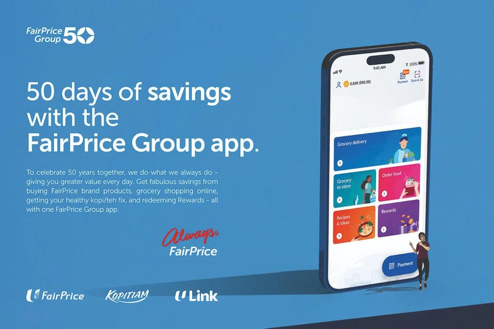 SATU LAGI KEMPEN: ‘50 Days of savings’ membolehkan pengguna aplikasi Fairprice Group (FPG) menikmati penjimatan apabila mereka membeli produk keluaran Fairprice. 