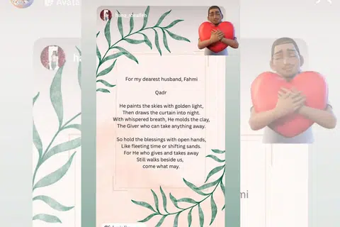 Encik Fahmi Aliman, Cik Rohana Mohd Salleh, telah memuat naik sajak ke akaun media sosialnya.