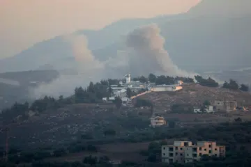 Asap tebal dapat dilihat di ruang udara kawasan Marjayoun, dekat sempadan Israel, pada 24 September, di tengah-tengah ketegangan rentas sempadan yang berterusan antara Hezbollah dengan Israel.