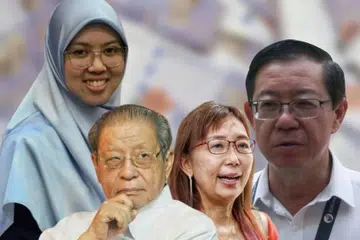 (Dari kiri) Dr Siti Mastura Muhammad, Tan Sri Lim Kit Siang, Cik Teresa Kok dan Encik Lim Guan Eng.