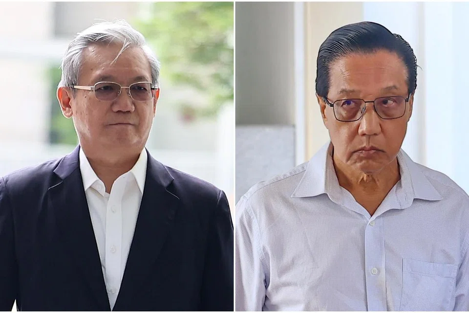 Bekas presiden, pengarah eksekutif dan ketua eksekutif Sembcorp Marine, Wong Weng Sun (kiri), dan bekas pengurus besar kanan Jurong Shipyard, Lee Fook Kang, masing-masing menghadapi lima pertuduhan bersubahat secara rasuah memberi suapan kepada bekas perunding dengan Seatrium di Brazil.