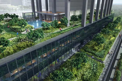 TAMAN LANGIT: Antara ciri utama IOI Central Boulevard Towers yang menarik ialah taman langit seluas 60,000 kaki persegi, dinamakan Central Green, yang akan merangkumi pelbagai kemudahan, seperti trek lari-lari anak sepanjang 200 meter.