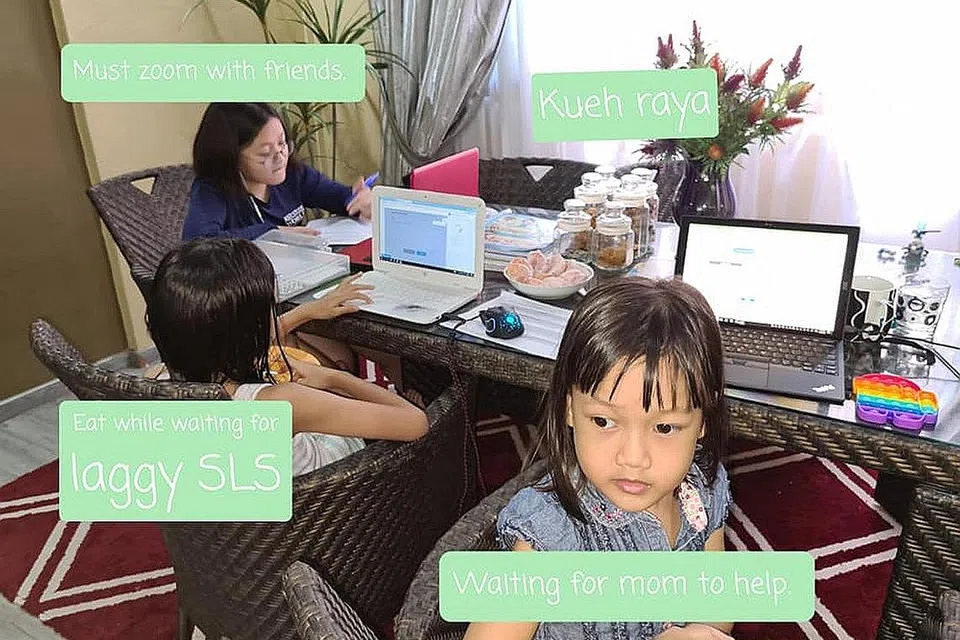 CABARAN: Antara cabaran yang dihadapi ibu bapa ialah Sistem Portal Pelajar (SLS) yang hadapi "kegenjotan" pada hari pertama pembelajaran di rumah (HBL). - Foto FACEBOOK NURLY NORMAN 
