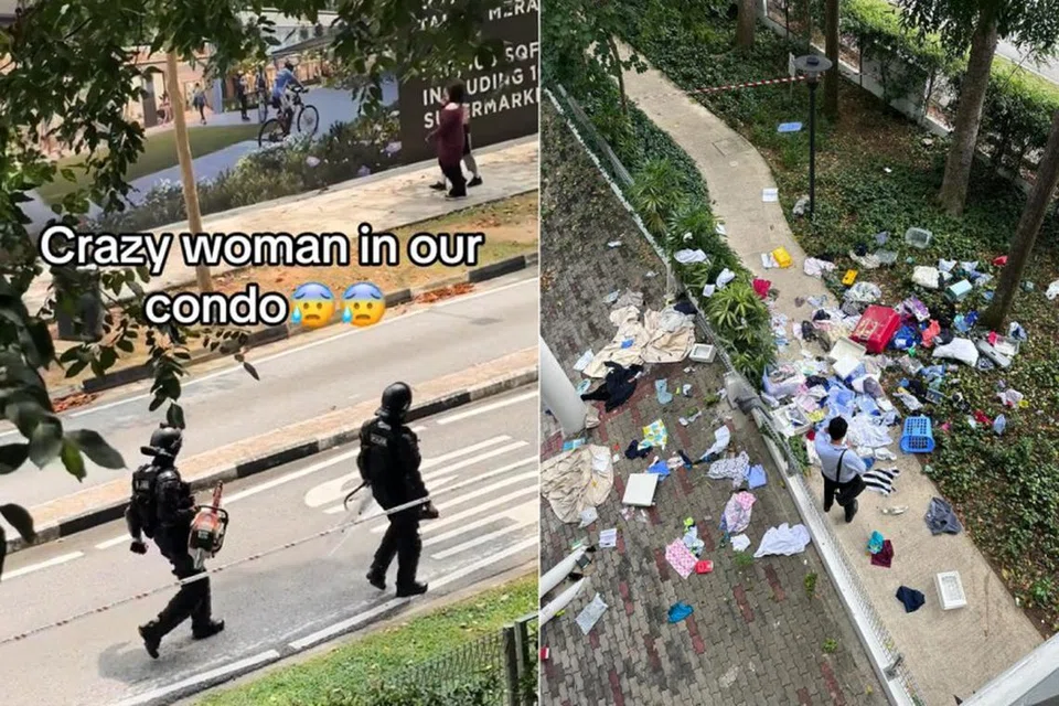 SAMPAH MERATA: Sampah bersepah di lantai satu kondominium Casa Merah di Tanah Merah Kechil Avenue.