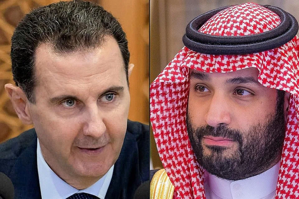 HUBUNGAN DIPULIHKAN?: Langkah sedang diusahakan untuk memulihkan hubungan Syria dan Arab Saudi, yang dipimpin presiden Syria, Encik Bashar al-Assad (kiri), dan ketua de facto Saudi, Putera Mahkota Mohammed bin Salman. - Foto AFP