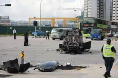 Nahas enam kenderaan di persimpangan di Tampines pada 22 April lalu mengorbankan dua orang. 