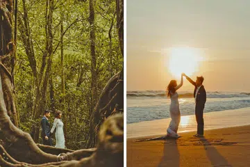 KENANGAN MANIS DI BALI: Sesi bergambar yang diadakan di Bali, Indonesia, merupakan 'kembara' pertama pasangan Cik Marliyana dan Encik Siddiq ke luar negara sebagai suami isteri. - Foto-foto ihsan MARLIYANA AMIR