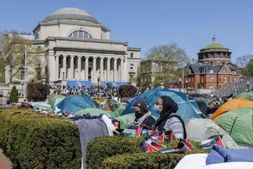 Para pelajar pro-Palestin terus berkhemah di kampus Universiti Columbia sebagai membantah hubungan universiti tersebut dengan Israel.