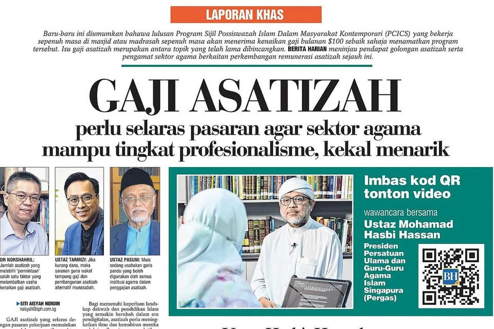 IMBAS KEMBALI: Laporan Khas BH mengenai gaji asatizah pada 18 Mac lalu.