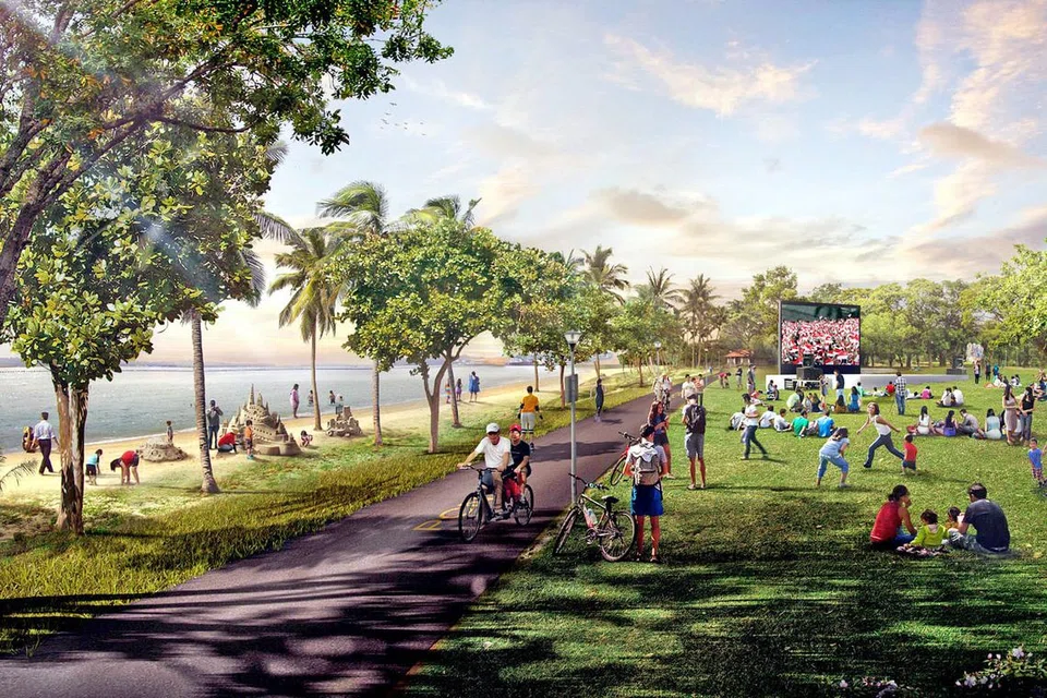 PANTAI PASIR RIS DIBERI KESEGARAN: Pantai dan Taman Pasir Ris akan turut dirancakkan, dengan lebih banyak kemudahan riadah dan ruang permainan. Ini termasuk kawasan permainan berpasir, pavilion dan kemudahan tandas yang dipertingkat. - Foto HDB