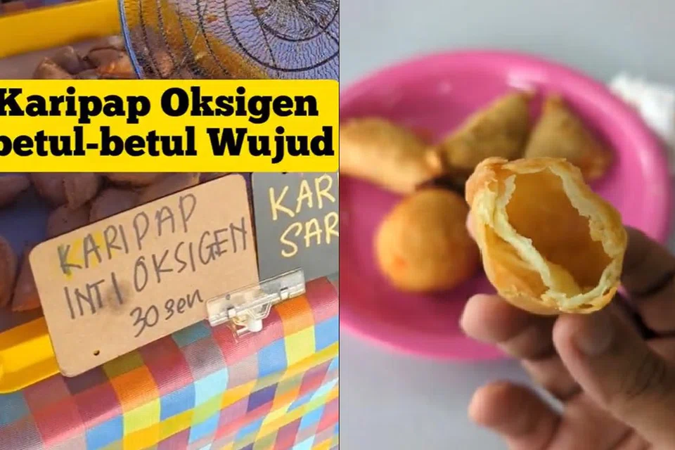 SEBIJI 30 SEN: Di Malaysia, tular satu video TikTok yang menampilkan kedai yang menjual ‘Karipap Inti Oksigen’.