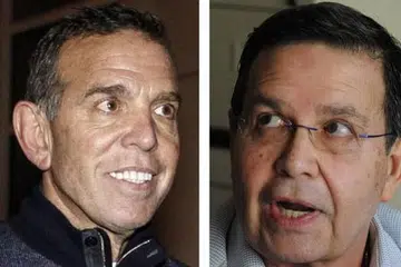 TIDAK MENGAKU: Naib presiden Fifa, Juan Angel Napout (kiri), dan Rafael Callejas menafikan tuduhan rasuah. - Foto-foto AFP