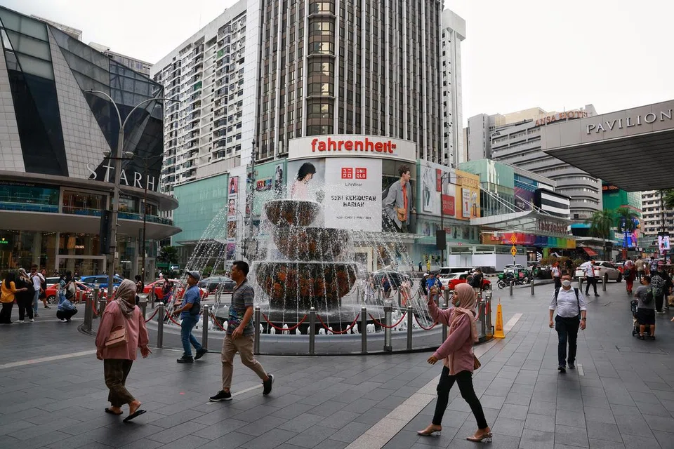 Suasana di kawasan Bukit Bintang di Kuala Lumpur