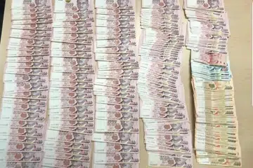 CEGAH JENAYAH: Dua lelaki telah diberkas kerana menyamar sebagai pegawai China dengan wang tunai berjumlah S$529,540 berjaya dirampas.