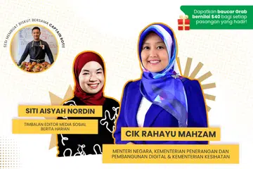 Sertai sesi sembang santai khas bersama Menteri Negara, (Penerangan dan Pembangunan Digital merangkap Kesihatan) Cik Rahayu Mahzam sambil membuat biskut bersama Captain Roti.
