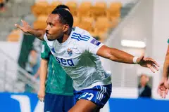 Pemain Lion City Sailors, Matthias Phaeton (tengah), menjaringkan gol tunggal perlawanan untuk memastikan tiga mata berharga semasa menewaskan kelab Hong Kong, Tai Po FC, dalam aksi Liga Juara-Juara Asia Dua (ACL2) di Stadium Mong Kok pada 15 Oktober.