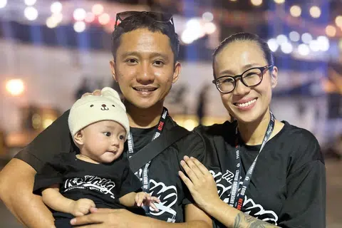 Pengasas The Kolong, Encik Shirhan Saputra Bastian, 32 tahun, (kiri) bersama isterinya, Cik Cheryl Choe Tze Chien @ Sheira Sabr Choe, 35 tahun, dan anak mereka, Mikael Adam Choe, lima bulan.  