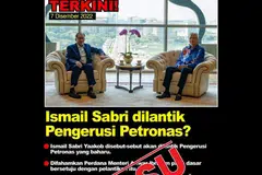 PALSU: Jabatan Perdana Menteri (JPM) Malaysia memaklumkan maklumat tular di media sosial bertajuk 'Ismail Sabri dilantik Pengerusi Petronas' adalah palsu. - Foto FACEBOOK JABATAN PERDANA MENTERI