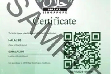 Sijil Halal yang dikeluarkan oleh MUIS mulai 1 Oktober akan disertakan dengan Kod QR yang boleh diimbas oleh pengguna untuk pengesahan. 