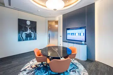 Bilik mesyuarat pelanggan di Citi Wealth Centre di Holland Village, salah satu daripada tiga pusat kekayaan Citi di Singapura. 