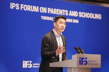 Menteri Kedua Pendidikan, Encik David Neo, menyampaikan ucapan di Forum Institut Pengajian Dasar (IPS) mengenai Ibu Bapa dan Persekolahan di Persatuan Universiti Nasional Singapura (NUSS) Kent Ridge Guild House, pada 29 September.