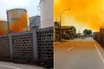 Asap tebal berwarna oren itu pertama kali dilaporkan pada 31 Januari di kilang syarikat penyimpanan tangki kimia PT Vopak Terminal Merak.