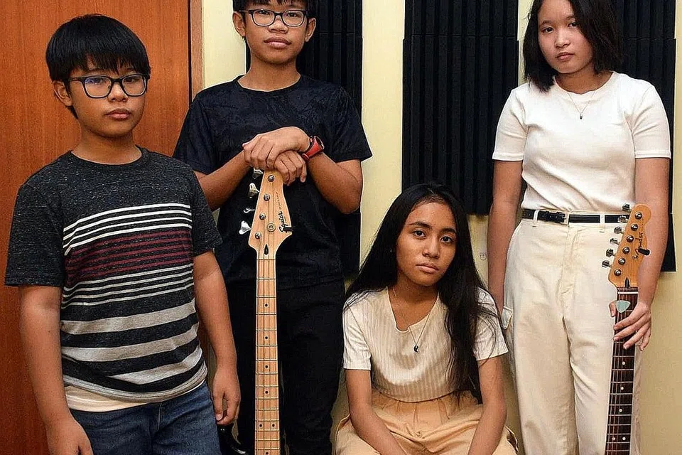 JIWA SENI MEMBARA: District 22, yang terdiri daripada (dari kiri) Ilyas Ibrahim, Abdul Lathif M Hamim, Syurga Jeffrey dan Nurin Batrisya, bakal membuat persembahan digital di Facebook Live pada 3 petang ini. - Foto DISTRICT 22