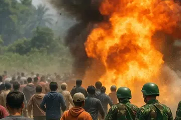 Sekumpulan orang awam dipercayai menyerbu lokasi letupan untuk mengutip sisa logam, tembaga dan besi buruk daripada serpihan bom tangan dan mortar yang dimusnahkan.