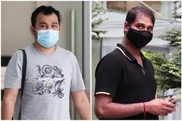 KES BEKAS PEKERJA SHELL: Muhammad Ashraf Hamzah (kiri) dan Sadagopan Premnath menerima sekurang-kurangnya $700,000 dan AS$150,000 dalam konspirasi minyak gas. - Foto BH oleh KELVIN CHNG 