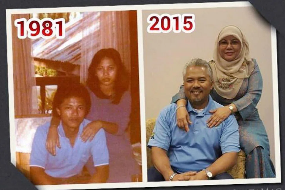 GAMBAR KENANGAN: Pasangan pada 1981 dan tahun lalu. - Foto THE STAR