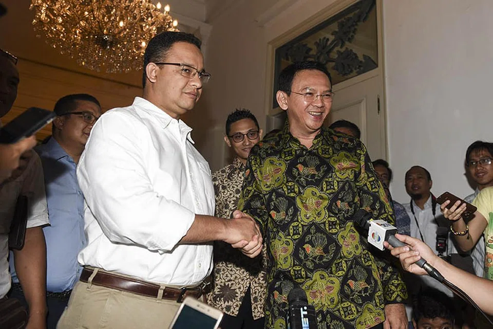 Pilihan raya 2024 bagi jawatan gabenor Jakarta mungkin menyaksikan pertandingan ulangan antara Encik Anies Baswedan (kiri) dengan Encik Basuki ‘Ahok’ Tjahaja Purnama (kanan), yang kalah pada 2017.