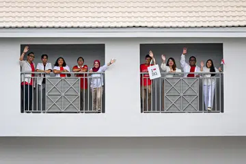 PASUKAN HARI KEBANGSAAN: (Dari kiri) Wartawan Encik Harith Mustaffa, Encik Izwandi Azman, Cik Zulaiqah Abdul Rahim, Encik Muhaimin Suzaini, Cik Natasha Mustafa, wartawan foto Encik Shafiq Apandi, wartawan Cik Dahlia Zulkifli, koresponden Encik Anwar Saleh dan wartawan Cik Nur Syuhrah Hassan.