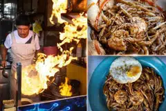 Mualaf, Encik Redzuan Ooi Abdullah, 52 tahun, (kiri) berkata mi tikus diperbuat daripada mi laksa pendek yang digoreng bersama beberapa bahan seperti bawang, telur, udang dan kicap (gambar kecil).