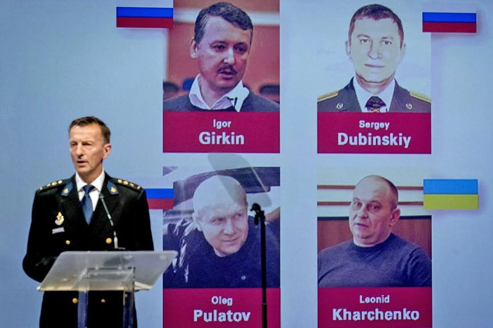 AKAN DIDAKWA: Pasukan antarabangsa yang diketuai Belanda yang menyiasat kes tembakan jatuh pesawat MH17 menamakan empat suspek sebagai lelaki Russia Sergey Dubinsky, Oleg Pulatov dan Igor Girkin, dan lelaki Ukraine Leonid Kharchenko. - Foto EPA-EFE