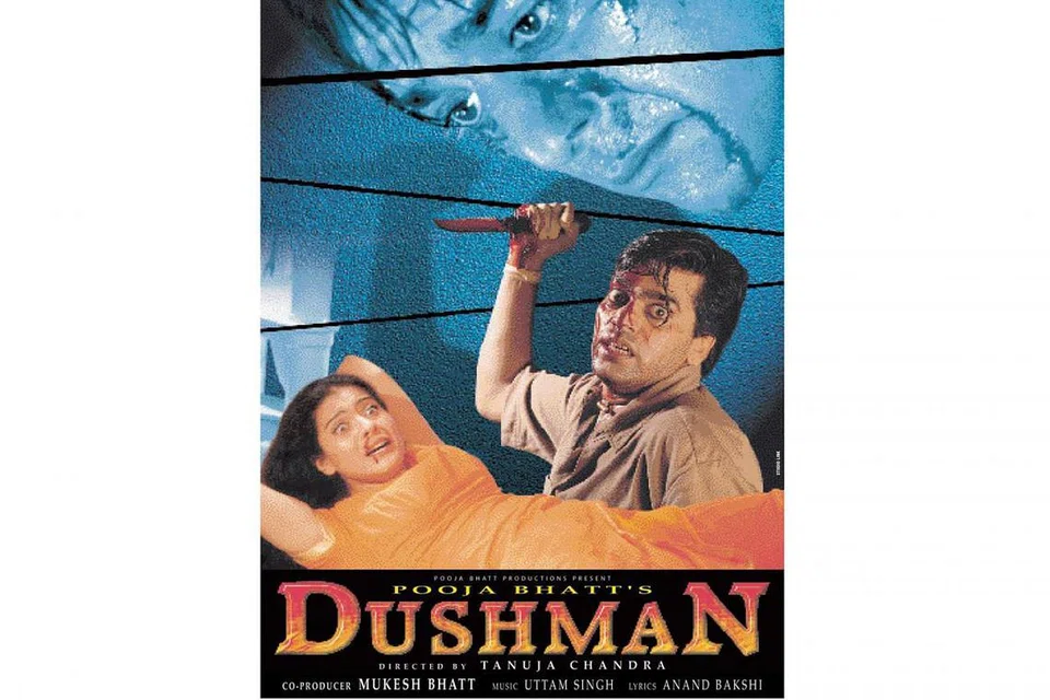 IDEA HOLLYWOOD: Filem penuh debar Eye for an Eye yang dihasilkan Hollywood pada 1996 menjadi sandaran bagi penerbitan filem Dushman (atas) pada 1998. - Foto INDIA TRIBUNE