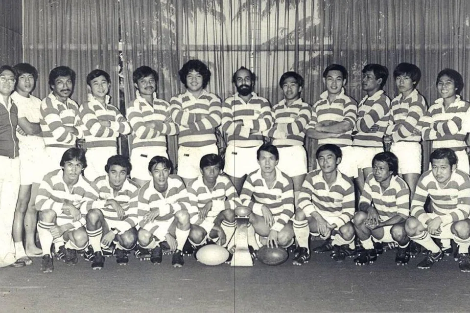 ERA GEMILANG: Pejuang veteran pasukan ragbi Singapura 1978 yang bermain pada 1978-1982.