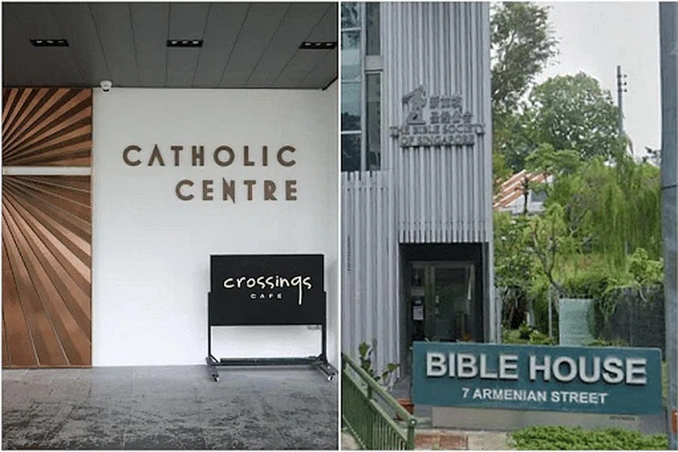 Tiga orang yang didakwa ada kaitan dengan kes bahan putih ditemui di Pusat Katolik di Waterloo Street dan Bible House di Armenian Street telah ditangkap oleh polis. 
