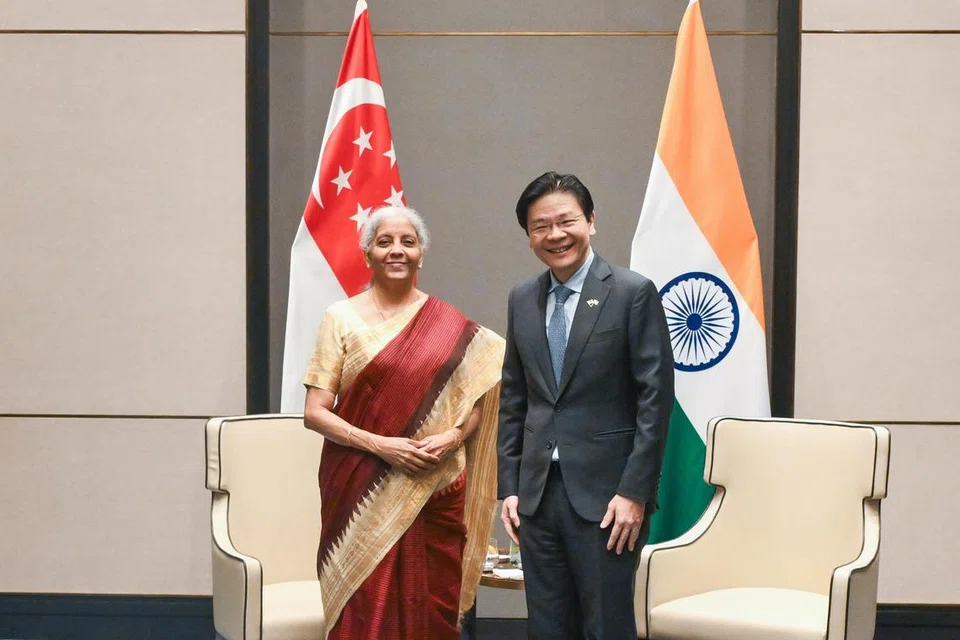 Perdana Menteri, Encik Lawrence Wong, bertemu dengan Menteri Kewangan India, Cik Nirmala Sitharaman, di Hotel Taj Mahal, New Delhi, pada 2 September.