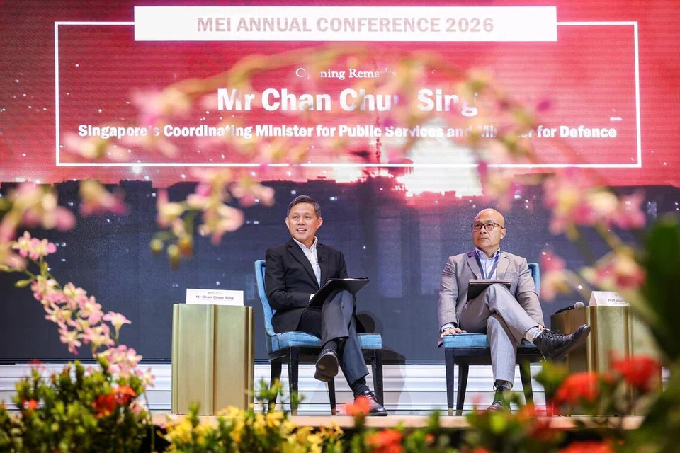 konflik global, keselamatan tenaga, Menteri Pertahanan, Encik Chan Chun Sing, Persidangan Tahunan Institut Timur Tengah (MEI) 2026, moderator, Profesor Joseph Liow daripada Universiti Nasional Singapura (NUS)